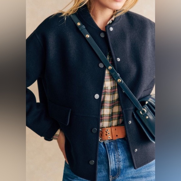 NWT Sézane Suzy Coat in Navy FR 36 / US 4 - Picture 5 of 8